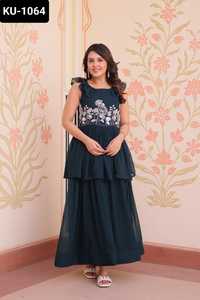 Las mujeres de nueva moda usan vestidos de fiesta y Festival de anarkali de lujo con hermoso trabajo de bordado de cuentas y patrón de lujo - Product Image 6