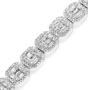 Pulsera de Diamantes Baguette, Pulsera de Tenis de Moissanita, Joyería de Boda, Regalo de Aniversario, Joyería Especial Chapada en Oro Blanco - Product Image 2