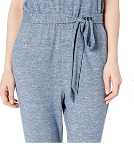 48% โพลีเอสเตอร์48% Viscose 4% อีลาสเทนนำเข้าไม่ปิดเครื่องจั๊มสูทถักแขนกุดแบบสบายสำหรับผู้หญิง - Product Image 3