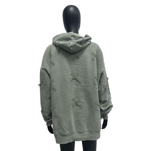 เสื้อฮู้ดผู้หญิงสีซีดแบบกำหนดเอง ขายดี ผ้าฝ้าย 100% MOQ ต่ำ มีฮู้ดพร้อมโลโก้ด้านหน้า สำหรับฤดูหนาว - Product Image 6
