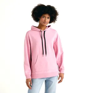 2024 Hoodies femininos em cor rosa desenho logotipo bordado sublimado Hoodies vintage personalizado para mulheres