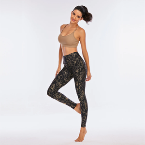 Mallas de Yoga para gimnasio para mujer, ropa activa personalizada a granel, compresión suave, cintura media, algodón sólido/bambú, transpirable, Impresión de logotipo personalizado - Product Image 4