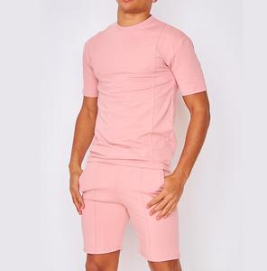 Conjunto de camiseta y pantalones cortos con estampado bordado de diseñador de algodón informal de verano para hombre, logotipo personalizado, al por mayor precio bajo, estilo Formal - Product Image 4