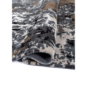 Alfombra Genesis Azul Hecha a Mano de Lana y Viscosa Taq-7240, Rectangular Grande con Patrón Abstracto a Rayas para Sala de Estar, 10mm de Grosor - Product Image 2