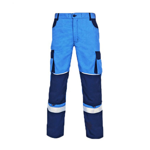 Pantalones de Trabajo de Alta Calidad con Cinta Reflectante de Alta Visibilidad, Pantalones de Trabajo Personalizados con Múltiples Bolsillos, Lavado Oscuro, Cintura Media para Hombre - Product Image 2