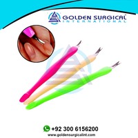 Empujador de Cutículas de Acero Inoxidable GSI, Cortador de Plástico para Uñas, Herramienta de Manicura, Elimina la Piel Muerta, Certificado ISO9001/CE