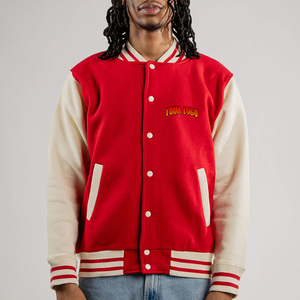Veste bomber universitaire en cuir brodé de haute qualité sur mesure, doublure matelassée, mélange de laine, col montant, personnalisable à l'avant - Product Image 1