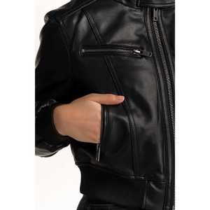 Autumn Stand Collar <b>Biker</b> <b>Jacket</b> WM-JKT-WS24-093 Finished Processing - Product Image 5