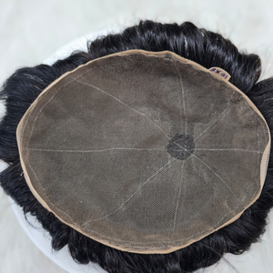 Perruque lisse et confortable en dentelle française pour hommes, toupet souple, système de dentelle transparent, remplacement indien optimal pour - Product Image 3