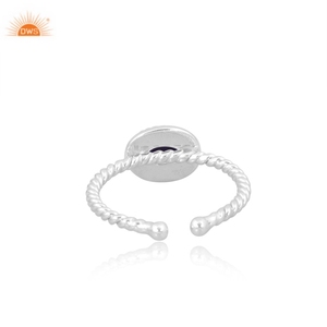 Bague ajustable de forme ovale style bande torsadée en améthyste violette faite à la main Bijoux de créateur à porter au quotidien du fabricant personnalisé - Product Image 4