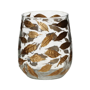 Nouveau support de verre de conception support de lampe de thé en verre transparent de la meilleure qualité avec motif de feuille d'or métallique - Product Image 1