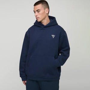 OEM Heavyweight Custom <b>Navy</b> Blue <b>Hoodie</b> Oversized Pullover <b>Hoodie</b> for Men <b>Women</b> Winter Fleece Blank Bulk Supply - Product Image 1