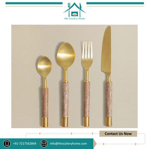 Fourniture directe d'usine Qualité supérieure Manche en bois durable Ensemble de couverts en acier inoxydable de 4 pièces à prix réduit - Product Image 2