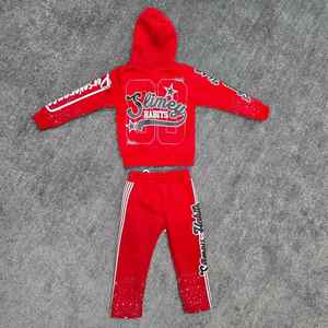 Conjunto de Sudadera con Capucha y Pantalones Deportivos Acampanados con Lavado Ácido Personalizado para Hombre, Ropa Deportiva Vintage, Sudadera con Capucha y Cremallera de Gran Peso - Product Image 2