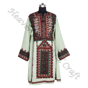 Vintage negro Afghani Balochi vestido hecho a mano Afghani/Irani/Balochi/pakistaní/indio BDR018 mujeres usan el mejor vestido de diseño Vintage - Product Image 3