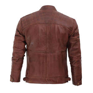 Veste de moto pour homme à bas prix, unie, boutonnée, style multi-poches, tendance, veste en simili cuir personnalisée pour homme - Product Image 4