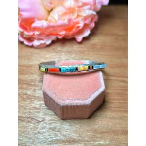 Vintage Zuni Fashion Cuff Bracelet Multi-Stone & Sterling Silver - Product Image 1