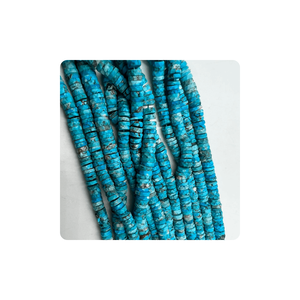 Cuentas Heishi facetadas de marcasita azul Natural de calidad superior, cuentas con forma de neumático Heishi rosa de hebra de 16 pulgadas para la fabricación de joyas - Product Image 3