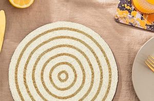 Best-Themed Rounded Tableware Decorative Design Glass <b>Beads</b> <b>Placemat</b> for Parties and Other Functions Mats & Pads - Product Image 5