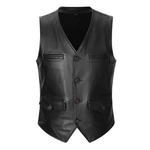 Good Quality Lightweight Oversized Leather <b>Vest</b> <b>Men</b> Jacket Breathable Winter Warm Leather <b>Vest</b> - Product Image 1