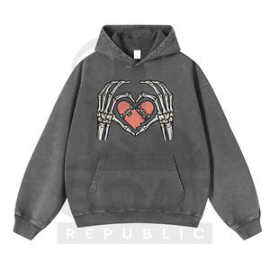 Sweat-shirts vintage à imprimé graphique, streetwear d'hiver, rétro, lavage à l'acide, coton, pull-over, vente en gros, haute qualité, impression personnalisée - Product Image 1