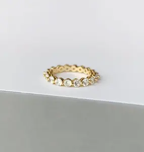 CVD HPHT Lab Grown Diamond Gold Premium Quality Trendy Design Luxury Fine Jewelry Ring per matrimonio e fidanzamento