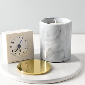 Bottom Christmas <b>Marble</b> Handmade <b>Candle</b> <b>Holder</b> Luxury Mini <b>Candle</b> <b>Holders</b> Jars Lids Custom Color Elegant Home Decor for Weddings - Product Image 1