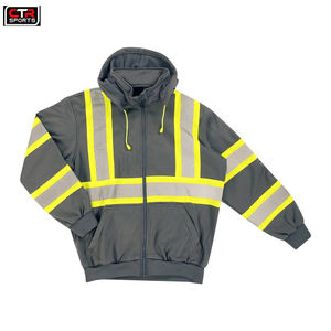 High Quality Factory Production Zip-Up Waterproof Construction Hoodie High Visibility with Reflective <b>Tape</b> Plus Size Wholesale - Product Image 5