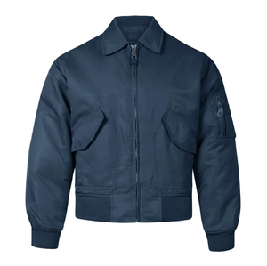 Chaqueta de piloto de bombardero transpirable de alta calidad, cuello levantado, logotipo personalizado, costilla de punto, teñido liso, para invierno, precio al por mayor alto - Product Image 3