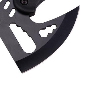 Hache en acier à haute teneur en carbone de qualité industrielle, manche en acier – Outil multifonctionnel tactique pour le camping, la coupe et le feu, longueur totale 400 mm - Product Image 3