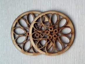 Set of 4 Geometric Wooden Coasters Stylish and Unique Design for Drinks and <b>Table</b> <b>Protection</b> - Product Image 6