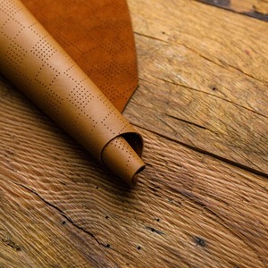 Cachette en cuir perforé Cognac de qualité supérieure-Motif fromage suisse disponible en 1 à 22 pieds carrés pour les produits en cuir personnalisés - Product Image 4