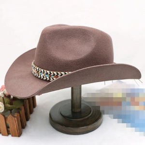 Chapeau Fedora en feutre personnalisé pour femme, style cowgirl western, 100% laine, vente en gros, chapeaux de cowboy pour adultes - Product Image 4