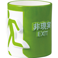 Mug EXIT avec pictogramme, en céramique de haute qualité, expédié du Japon, articles amusants, décoration intérieure, tasse à café ou à thé