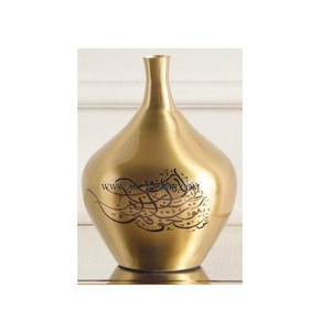 Haute qualité grande taille plaqué or métal laiton fleur Vases Antique Design Table fleur Vase pour la fête de mariage décoration Vases - Product Image 1