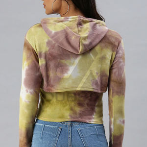 Nueva llegada al por mayor de alta calidad con logotipo personalizado mujeres Crop Top 2025 Material polar mujeres Crop Top transpirable con capucha - Product Image 6