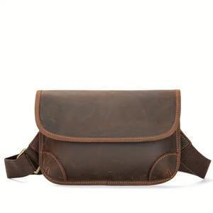 Sac bandoulière vintage en cuir véritable antivol, sac messager de voyage réglable, sac à main pour homme et femme, fermeture éclair, grande capacité, durable - Product Image 2