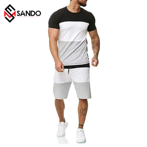 Conjunto de camiseta estampada para hombre, ropa de dos piezas con logotipo personalizado, 100% algodón, informal, OEM, gran oferta - Product Image 2