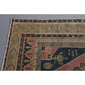 Alfombra Turca Vintage de 5x9,5 pies, Alfombra Grande, Alfombra de Lana Azul - Product Image 4