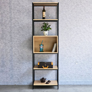 Estante Decorativo de 5 Niveles KTB68154, 60x40x200cm, Tipo Vertical con Marco de Hierro para Sala de Estar, Material de Madera Contrachapada - Product Image 3