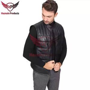 Chaleco de cuero acolchado personalizable de primera calidad para hombre, transpirable, informal, vintage, elegante, OEM, venta al por mayor de fábrica, color personalizado - Product Image 3