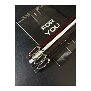 3-Piece Italian Design Slim <b>Belt</b> Set with Silver Buckle, <b>Trouser</b> <b>Belt</b>, Shirt <b>Belt</b>, Jacket <b>Belt</b> - Mixed-Silver - Product Image 3