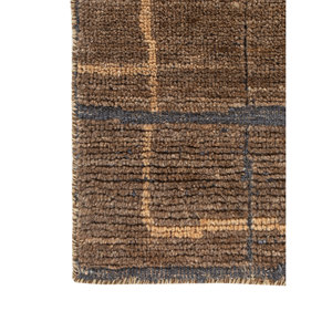 พรมขนสัตว์ถักมือสีเบจและสีน้ำตาล รุ่น AKWJ-1034(CS-01) ลายเรขาคณิต สำหรับห้องนั่งเล่น ขนาด 9x12 ฟุต เหมาะสำหรับวัยรุ่น - Product Image 4