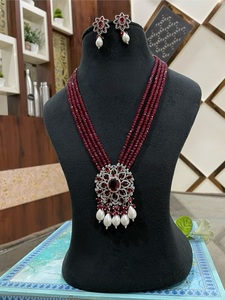 Luxe CZ Zircon Diamant Long Mala Collier Avec Boucles D'oreilles Américain Diamant Look Ensemble De Bijoux pour Cadeau De Mariage Fête Élégante - Product Image 5