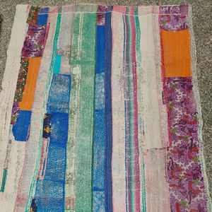 Kantha Réversible Fait Main 100% Coton Cousu à la Main Kantha Durable Kantha Traditionnel Vintage Fabriqué à la Main Boho Chic Kantha - Product Image 1