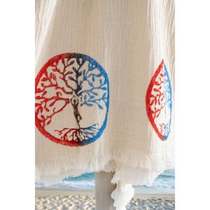 Peignoir à capuche en coton biologique 100 % Varol, doux et absorbant, idéal pour l'été – Robe de plage décontractée Dualis - Product Image 5