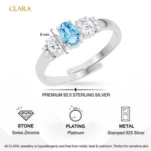 Anillos de Plata de Ley 925 de Primera Calidad para Mujer, Corte Ovalado, Topacio, Circonita, Baño de Rodio, Incrustaciones de Rodio, Joyería para Hombre - Product Image 5
