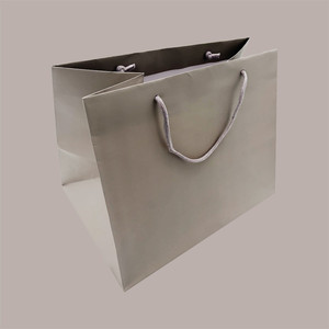 Luxury for <b>Dove</b> Grey Drawstring Paper Bag 32+22x26 cm 10 Piece <b>Set</b> for <b>Gift</b> Giving - Product Image 1