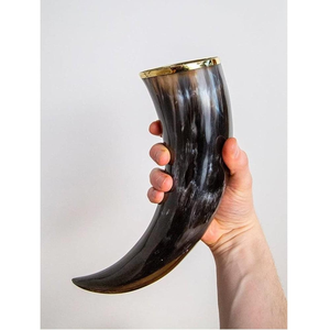 Nouveauté Corne à boire viking en corne de buffle / Corne à boire viking / Corne à boire en agate avec support en corne par Tradebit - Product Image 2