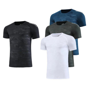 เสื้อยืดผู้ชายแขนสั้นผ้าถักแบบสปอร์ตแห้งเร็วเสื้อออกกำลังกายสำหรับใส่วิ่งกลางแจ้งในฤดูร้อน - Product Image 1